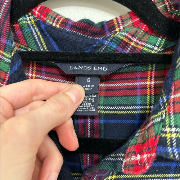 Lands’ End Popover Flannel Shirt - Size 6 - Picture 3 of 5